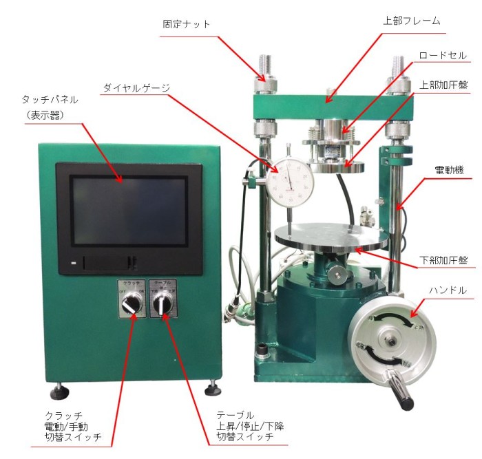【仕様】KS-205-D_土の一軸圧縮試験機(能力10kNデジタル型)本体01